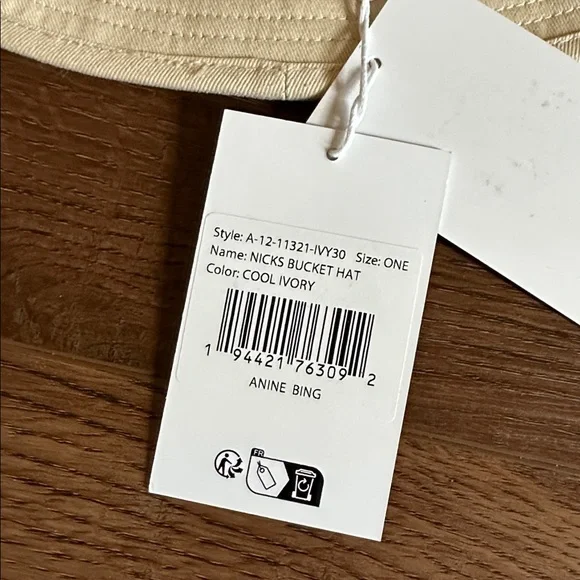 Anine Bing Cool Ivory Nicks Bucket Hat - Picture 5 of 9